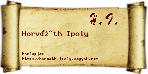 Horváth Ipoly névjegykártya